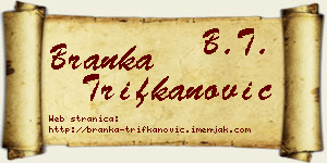 Branka Trifkanović vizit kartica